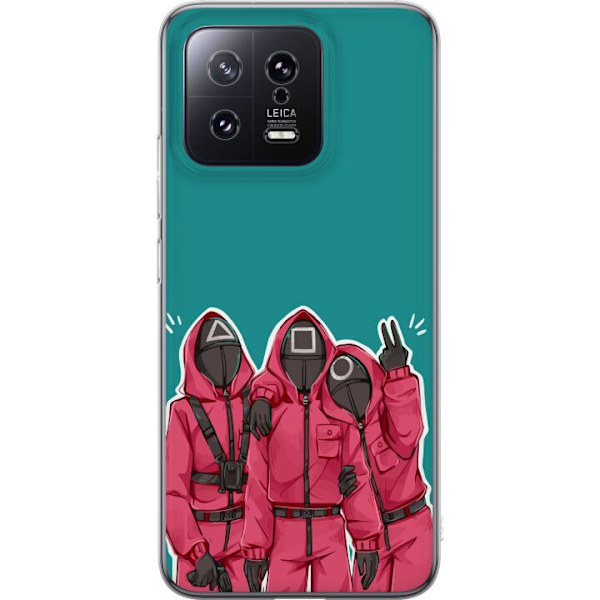 Xiaomi 13 Läpinäkyvä kuori Squid Game Hahmot Graafinen Suunnittelu Sarjakuvasarjan Hahmot Suosittu TV-Teema Aasialainen Tyyli Jännittävä Trendi