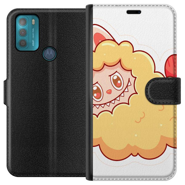 Motorola Moto G50 Lompakkokotelo Labubu Pesukarhu Pop Mart Hahmo Keräilyesine Söpö Suunnittelu Suosittu Teema Taideteos Leikkisarja