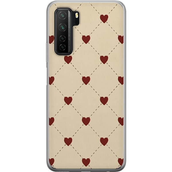 Huawei P40 lite 5G Läpinäkyvä kuori Sydänverkko