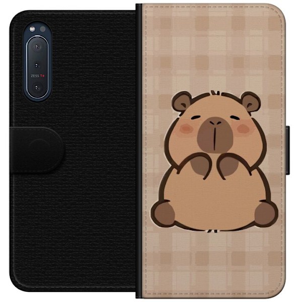Sony Xperia 5 II Lompakkokotelo Mobilskal kawaii capybara flera figurer japansk stil