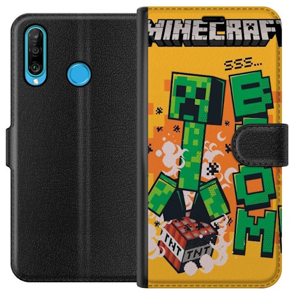 Huawei P30 lite Tegnebogsetui Minecraft Boom