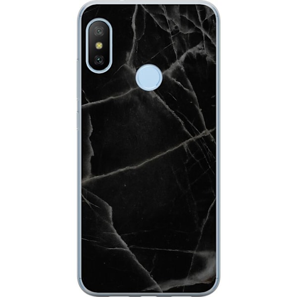 Xiaomi Mi A2 Lite Läpinäkyvä kuori Musta marmori