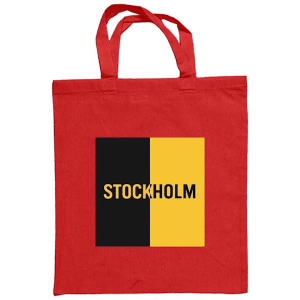 Mulepose | Holdbar Indkøbstaske i Stof Stockholm - fodbold Rød one size