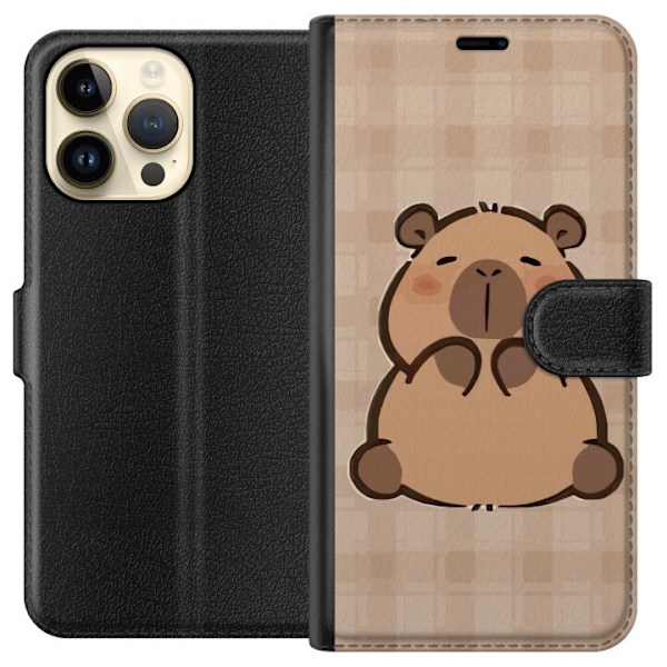Apple iPhone 15 Pro Max Tegnebogsetui Mobilskal kawaii capybara flera figurer japansk stil
