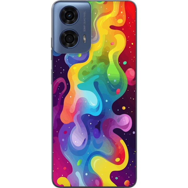 Motorola Moto G04 Läpinäkyvä kuori Väriläiskä Abstrakti Taide Suunnittelu Värikäs Kuvio Moderni Suosittu Seinätaito Graafinen Trendi