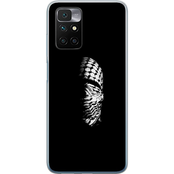 Xiaomi Redmi 10 Läpinäkyvä kuori Keffiyeh-kuviointi - klassinen palestiinalainen mustavalkoinen shaali, jolla on kulttuurinen merkitys