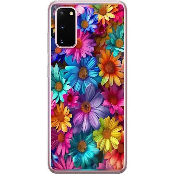 Samsung Galaxy S20 Läpinäkyvä kuori Gerbera Kukat Värikäs Koriste Kukka Motiivi Suosittu Kotisisustus Väririkas Seinätaide Suunnittelu