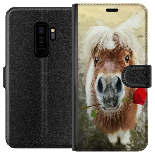 Kompatibel Tegnebogsetui til Samsung Galaxy S9+ Pony med rose