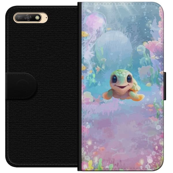 Kompatibel Tegnebogsetui til Huawei Y6 (2018) skildpadde