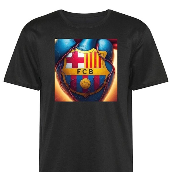 Trænings T-shirt | Sport T-shirt til Voksen FCB Hjerte sort XX-Large