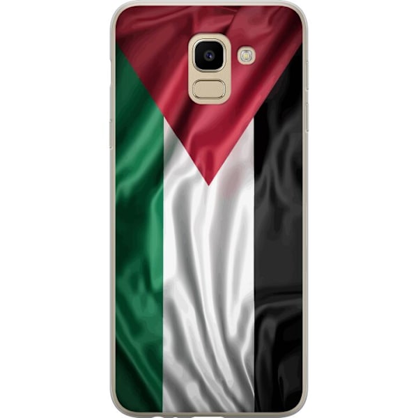 Samsung Galaxy J6 Genomskinligt Skal Palestinaflaggan – ikoniskt frihetsmotiv i rött, svart, vitt och grönt