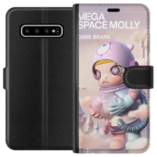 Kompatibelt Lommeboketui til Samsung Galaxy S10+ Mega Space Molly Care Bears Series - Share Bear Edition