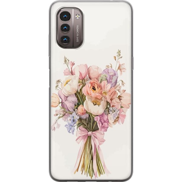 Nokia G21 Genomskinligt Skal Mobilskal med färgglad blombukett i romantisk stil
