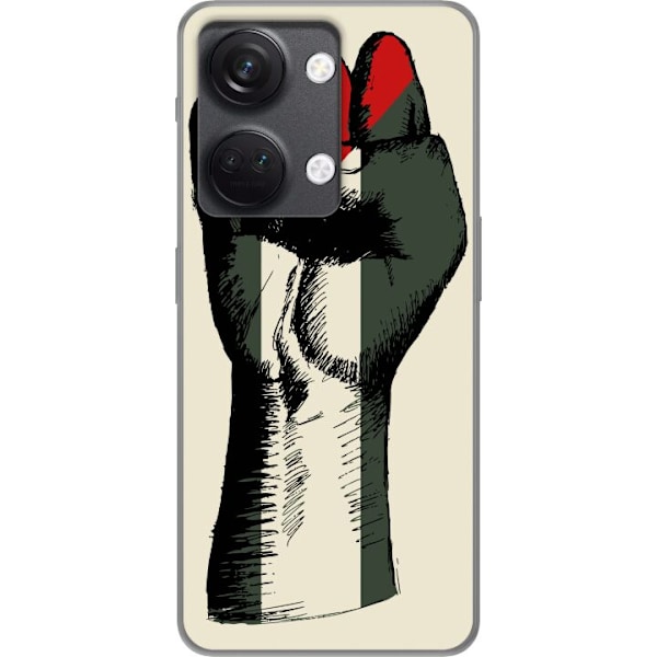OnePlus Nord 3 Gennemsigtig cover Hånd bundet i Palæstinas farver - kraftfuldt symbol for frihedsbevægelsen