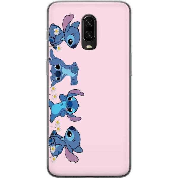 OnePlus 6T Genomskinligt Skal Stitch Skratt & Bus – Perfekt