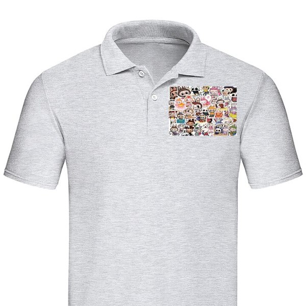Piké för Vuxen | Elegant Pikétröja Labubu All-Stars – PO Grå XX-Large