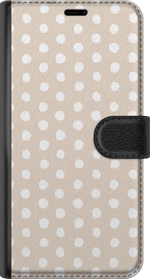 Kompatibelt Plånboksfodral till Samsung Galaxy S21 FE 5G Beige vaniljprickar beige