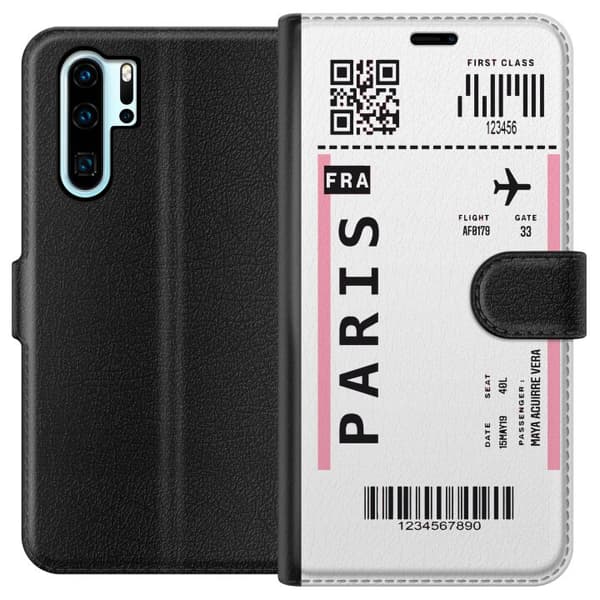 Kompatibelt Lommeboketui til Huawei P30 Pro Flybillett Paris