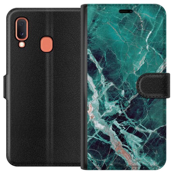 Kompatibelt Lommeboketui til Samsung Galaxy A20e Marmor