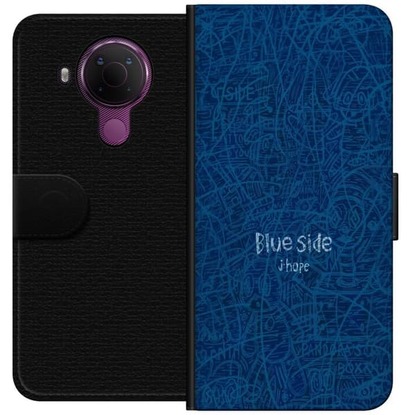 Kompatibelt Plånboksfodral till Nokia 5.4 Blue Side klotter blå