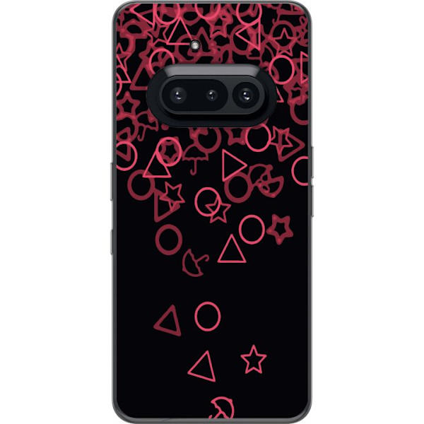 Nothing Phone (3a) Genomskinligt Skal Squid Game Ikoner Serie Design Populärt TV Spel Ikoner Grafiskt Motiv Asiatisk Trend Dramaserie