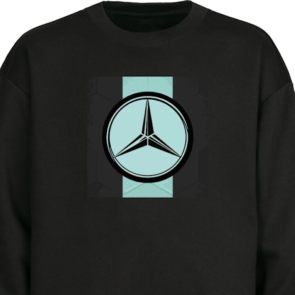 Sweatshirt til Voksne | Klassisk Collegebluse Mercedes sort XXL