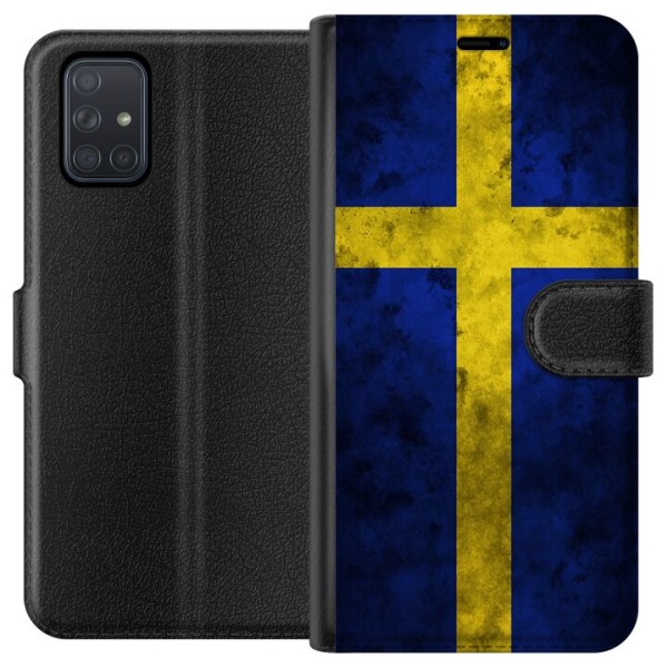 Samsung Galaxy A71 Tegnebogsetui Sverige Flag