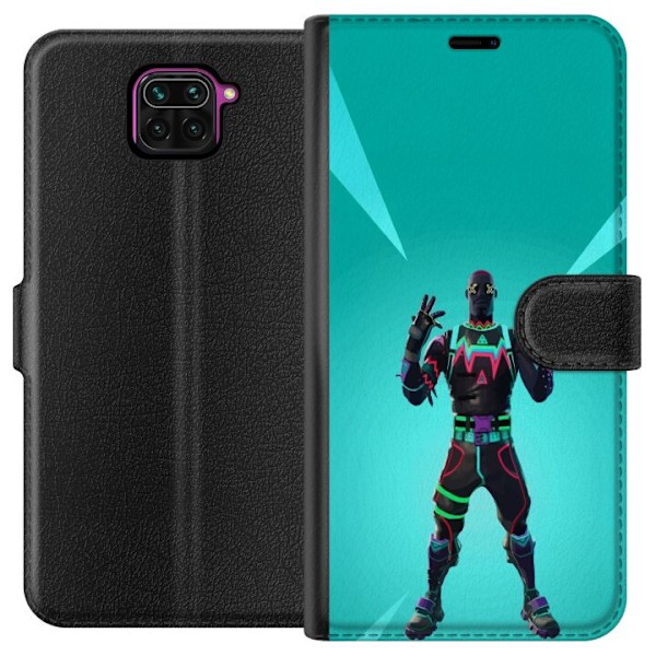 Xiaomi Redmi Note 9 Lompakkokotelo musta ritari fortnite