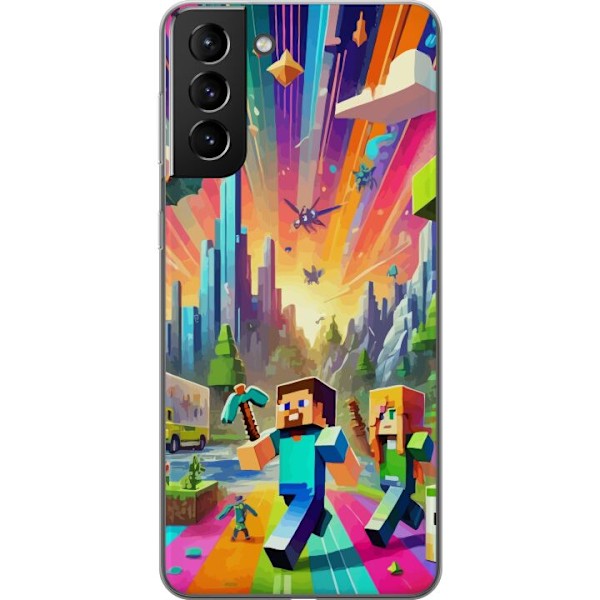 Samsung Galaxy S21+ 5G Gjennomsiktig deksel Fortnite vs Minecr