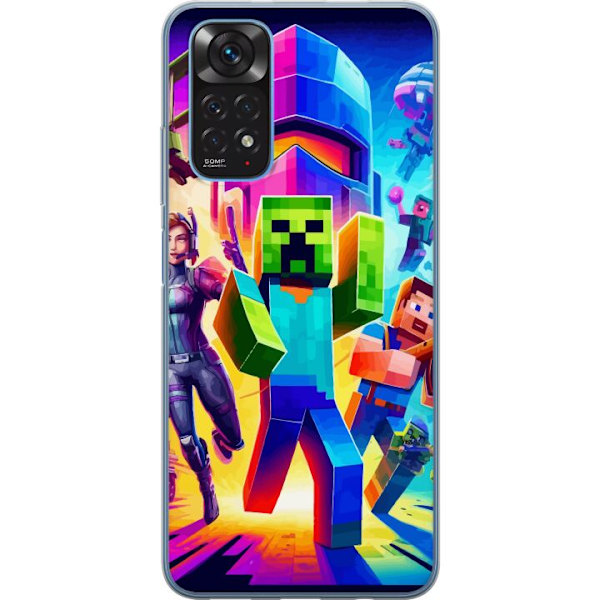 Xiaomi Redmi Note 11 Gjennomsiktig deksel Fortnite vs Minecraf