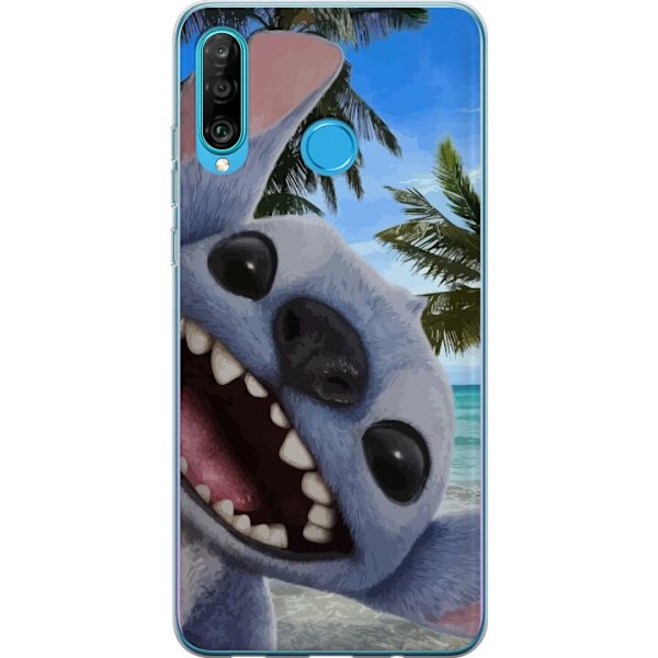 Huawei P30 lite Genomskinligt Skal Stitch mobilskal med Palmer i söt vänskapsdesign