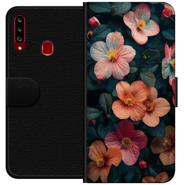 Samsung Galaxy A20s Plånboksfodral Blommor