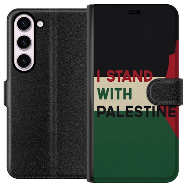 Samsung Galaxy S23 Plånboksfodral Stand with Palestine – solidaritetsdesign med starkt budskap