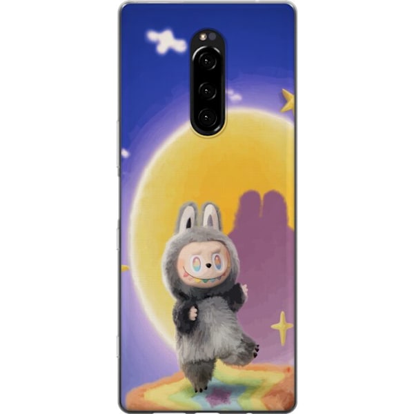 Sony Xperia 1 Läpinäkyvä kuori Labubu Neon Pop - Neonväri pop-taiteen hirviö