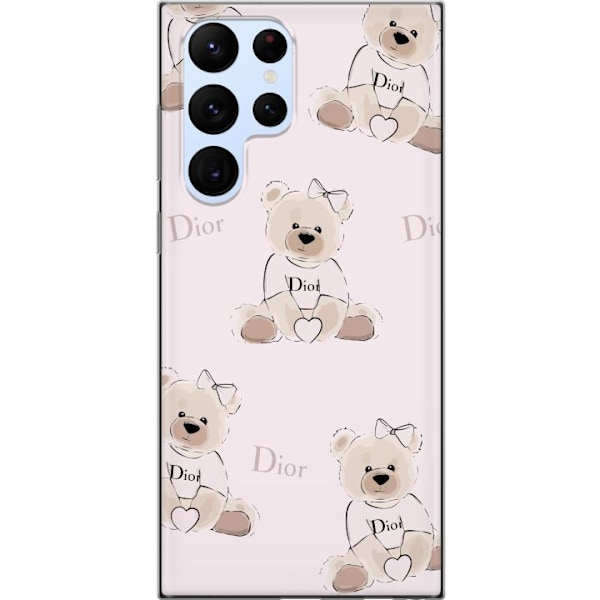 Samsung Galaxy S22 Ultra 5G Läpinäkyvä kuori Teddy Dior Vibes - ylellinen nalle muotityyliin