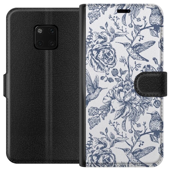 Huawei Mate 20 Pro Lommeboketui Blomster & Fugler - Romantiskt