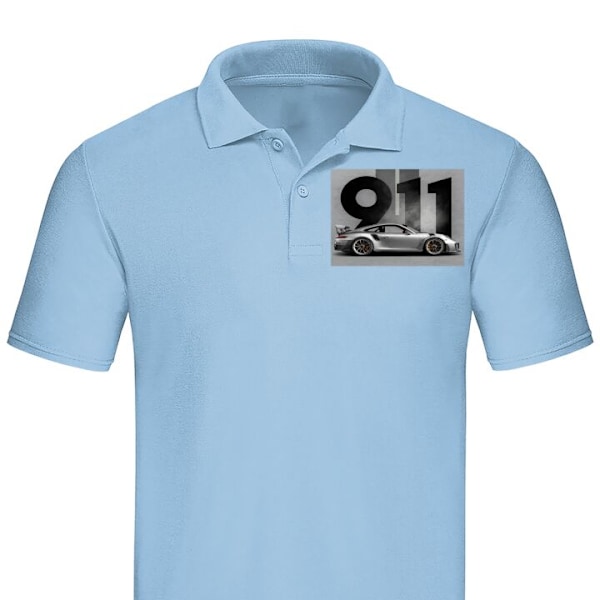 Poloshirt til Voksen | Elegant Poloshirt Porsche 911 Lyseblå X-Large