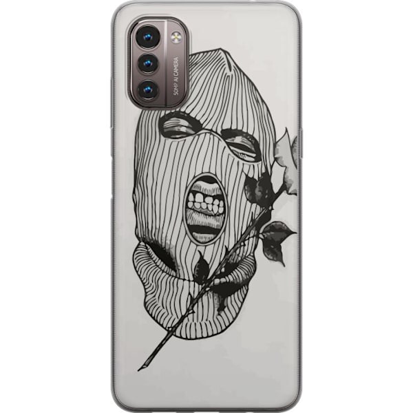 Nokia G21 Gjennomsiktig deksel Ski Maske Ros Gateklær Design Grafisk Motiv Spenning Urban Stil Gatekunst Maskerade Symbol