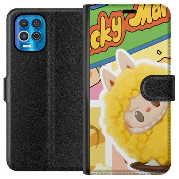 Motorola Edge S Plånboksfodral Labubu Wacky Mart Pop Mart Serie Samlarfigur Söt Design Populärt Motiv Figurserie Kreativ Art Toy