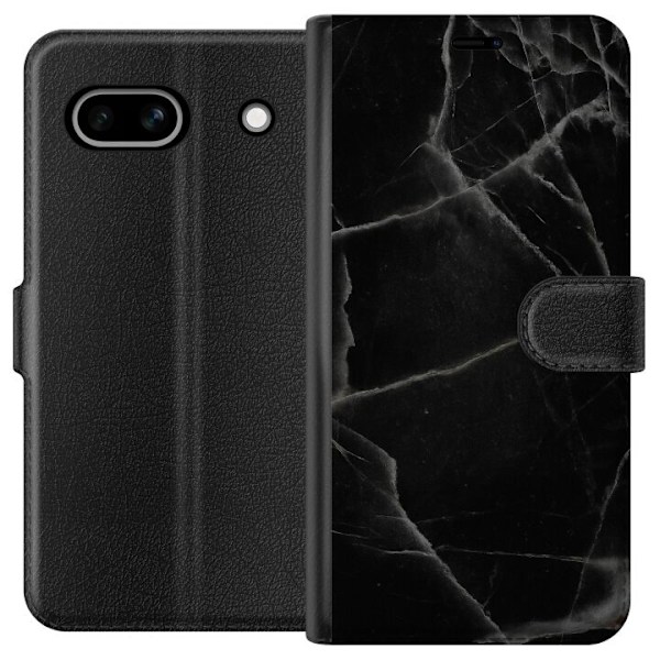 Google Pixel 7a Tegnebogsetui Sort marmor