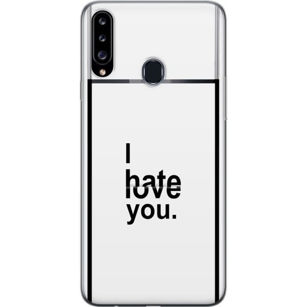 Kompatibelt Mobildeksel til Samsung Galaxy A20s I Hate Love You hvit