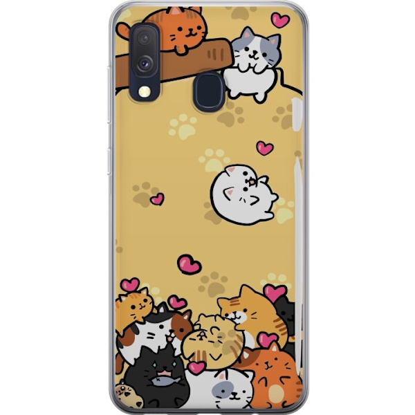 Samsung Galaxy A40 Gennemsigtig cover Katte i en dåse