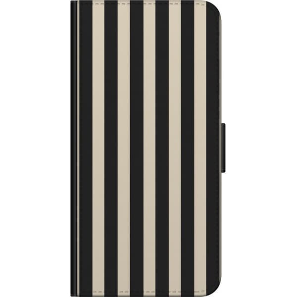 Kompatibel Tegnebogsetui til Huawei Y6 (2019) Sortbeige striber sort