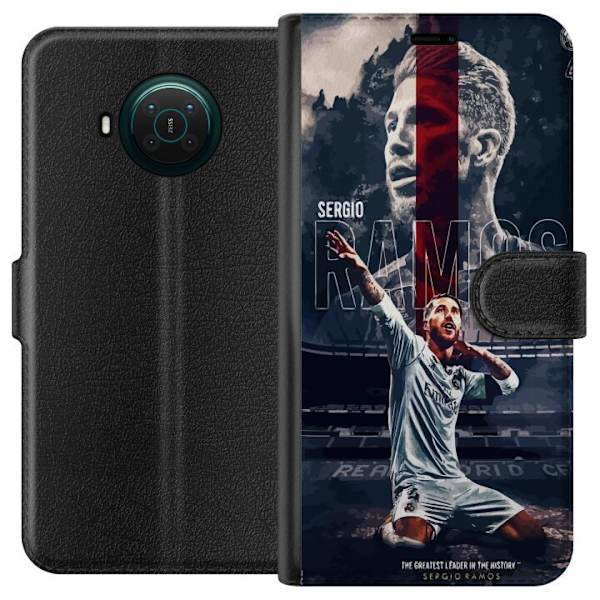 Nokia X10 Lompakkokotelo Ramos Jalkapallolegenda Motiivi Pelaaja Real Madrid Espanja Takaisin Ikoni Nimi Jalkapallotähti Urheilu