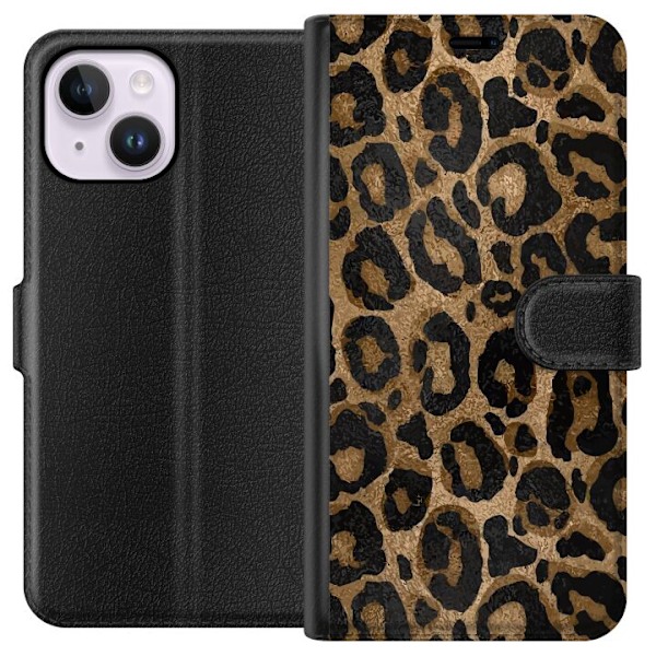 Apple iPhone 15 Plus Lompakkokotelo Leopard Luxe