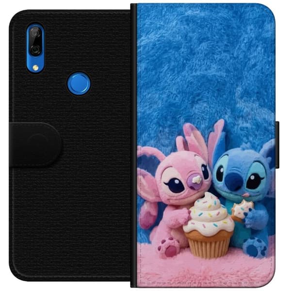 Kompatibel Tegnebogsetui til Huawei P Smart Z Søde blå og lyserøde figurer med stor cupcake og krymmel pink