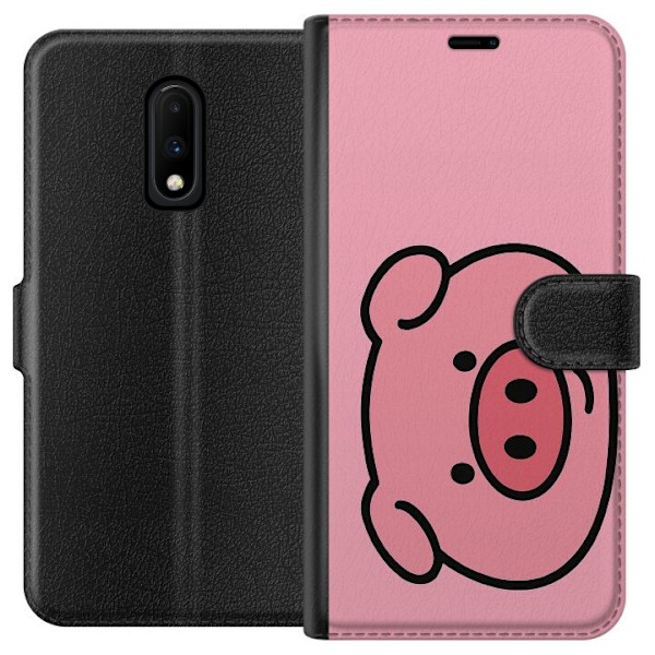 OnePlus 7 Lompakkokotelo Kawaii Piggy