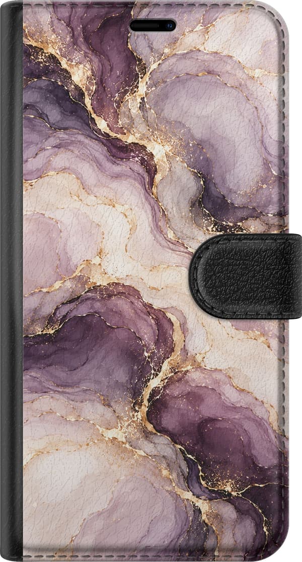 Kompatibelt Lommeboketui til Samsung Galaxy S26+ Plommemarmor lila