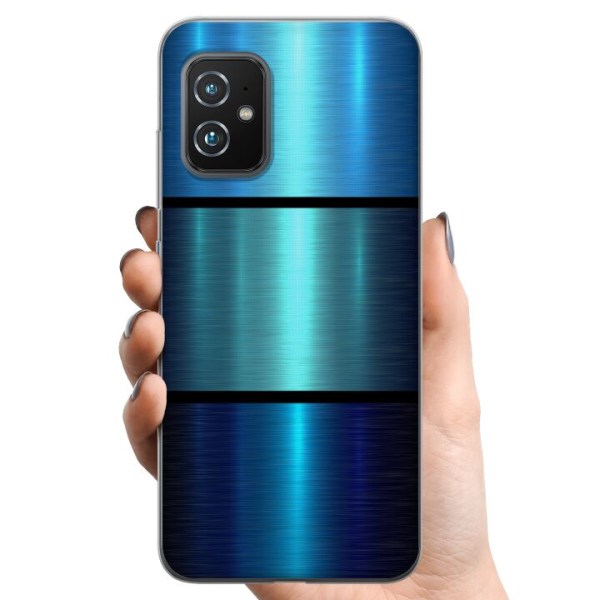 Asus Zenfone 8 TPU Mobildeksel Blå Metalliske Striper