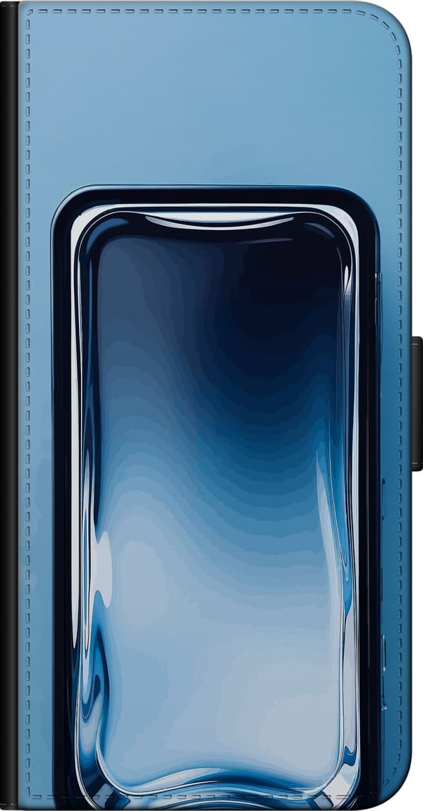Kompatibel Tegnebogsetui til Xiaomi Redmi Note 9 Pro Abstrakt blå glaseffekt med bløde overgange og blanke reflektioner blå